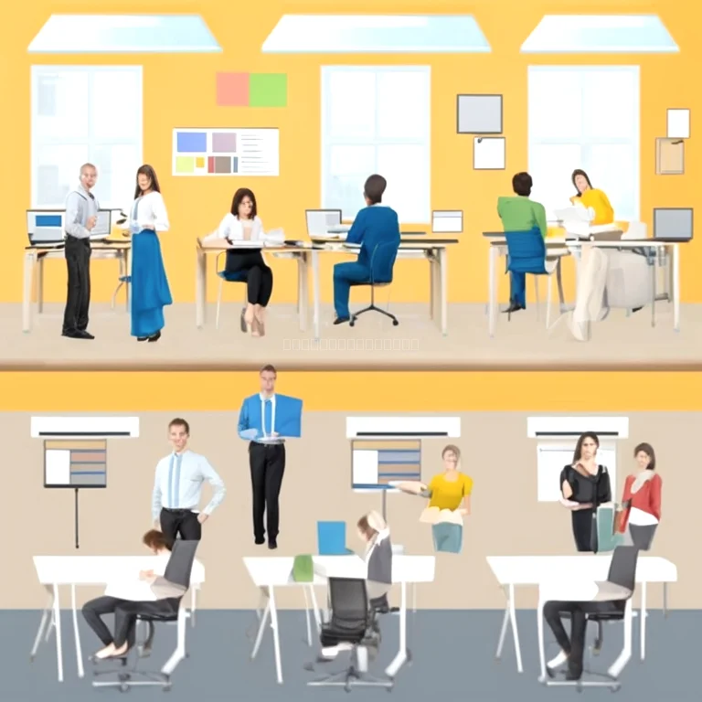 مجموعات من المتعلمين المحترفين في ورشة تدريبية